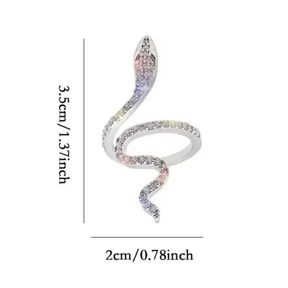 Trendy Elegant Exquisite Gothic Rhinestones Snake Ring Decorative Luxury Ring